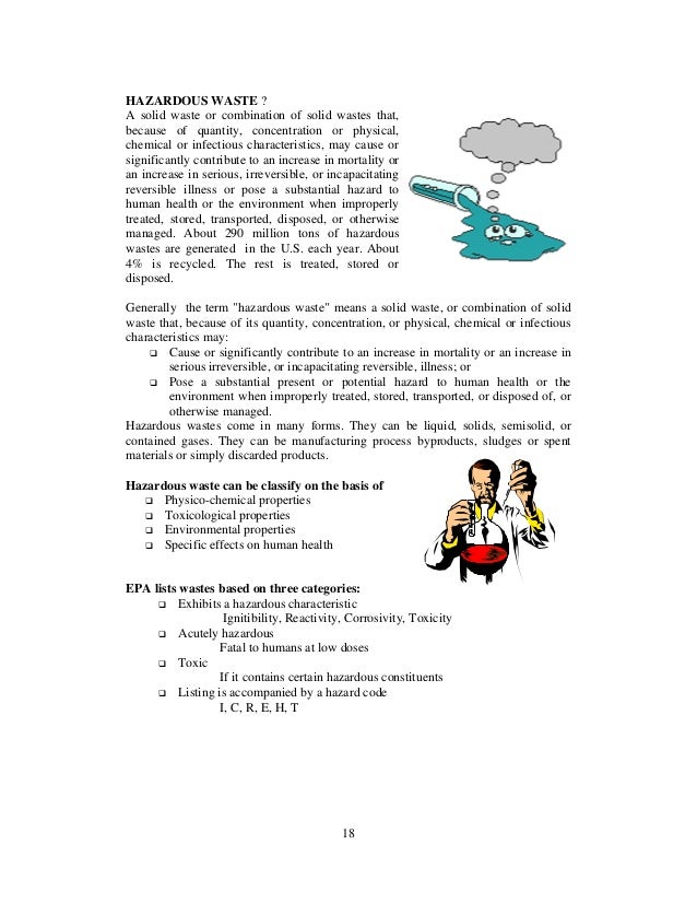 overview on hazardous wastes and its management