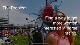 45
Find a way to get
more women
interested in horse
racing.
@coreypadveen
@t2marketing multifamily-social-media.com
The Pr...