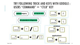 October 18, 2016 © 2012 PRODYOVIDHI (SOURCE: K. PRADEEP) 50
TRY FOLLOWING TRICK AND KEYS WITH GOOGLE :
USERS “COMMAND” = “CTLR” KEY
 
