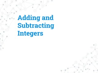 Adding and
Subtracting
Integers
 