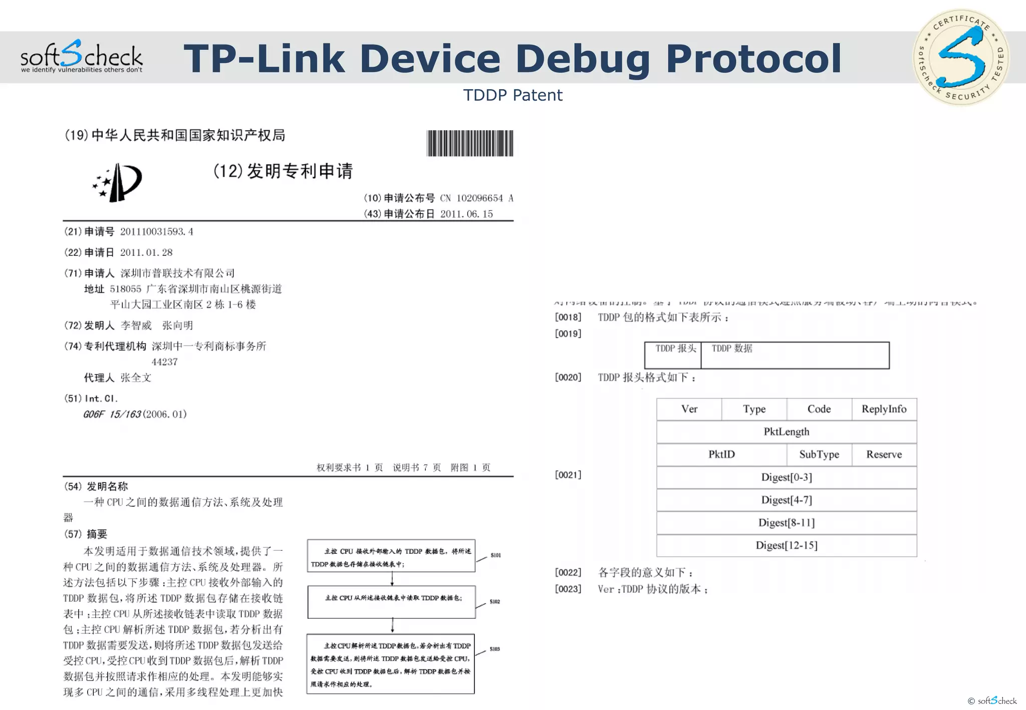 © softScheck
TP-Link Device Debug Protocol
TDDP Patent
 