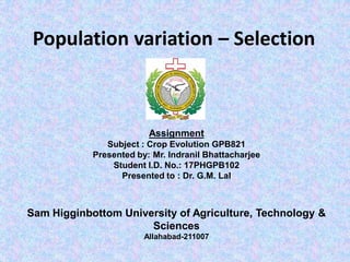 05 population variation and selection | PDF