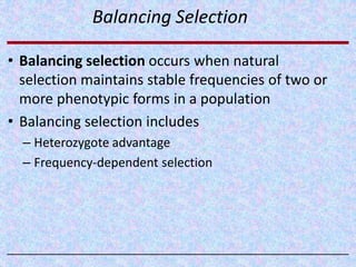 Simple Balancing Selection Example 05 population variation and selection | PDF