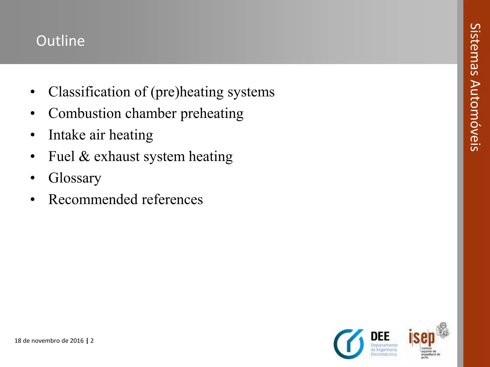 Automotive Systems course (Module 05) - Preheating Systems for vehicles ...