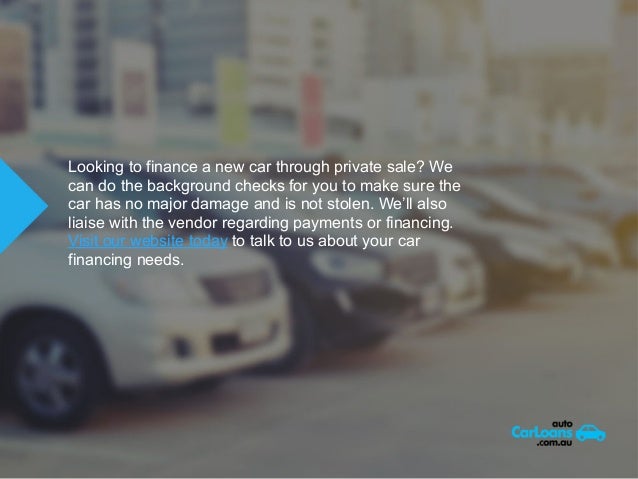 can you get car finance for a private sale