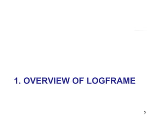 1. OVERVIEW OF LOGFRAME
5
 