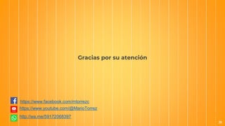 Gracias por su atención
20
https://www.facebook.com/mtorrezc
https://www.youtube.com/@MarioTorrez
http://wa.me/59172068397
 