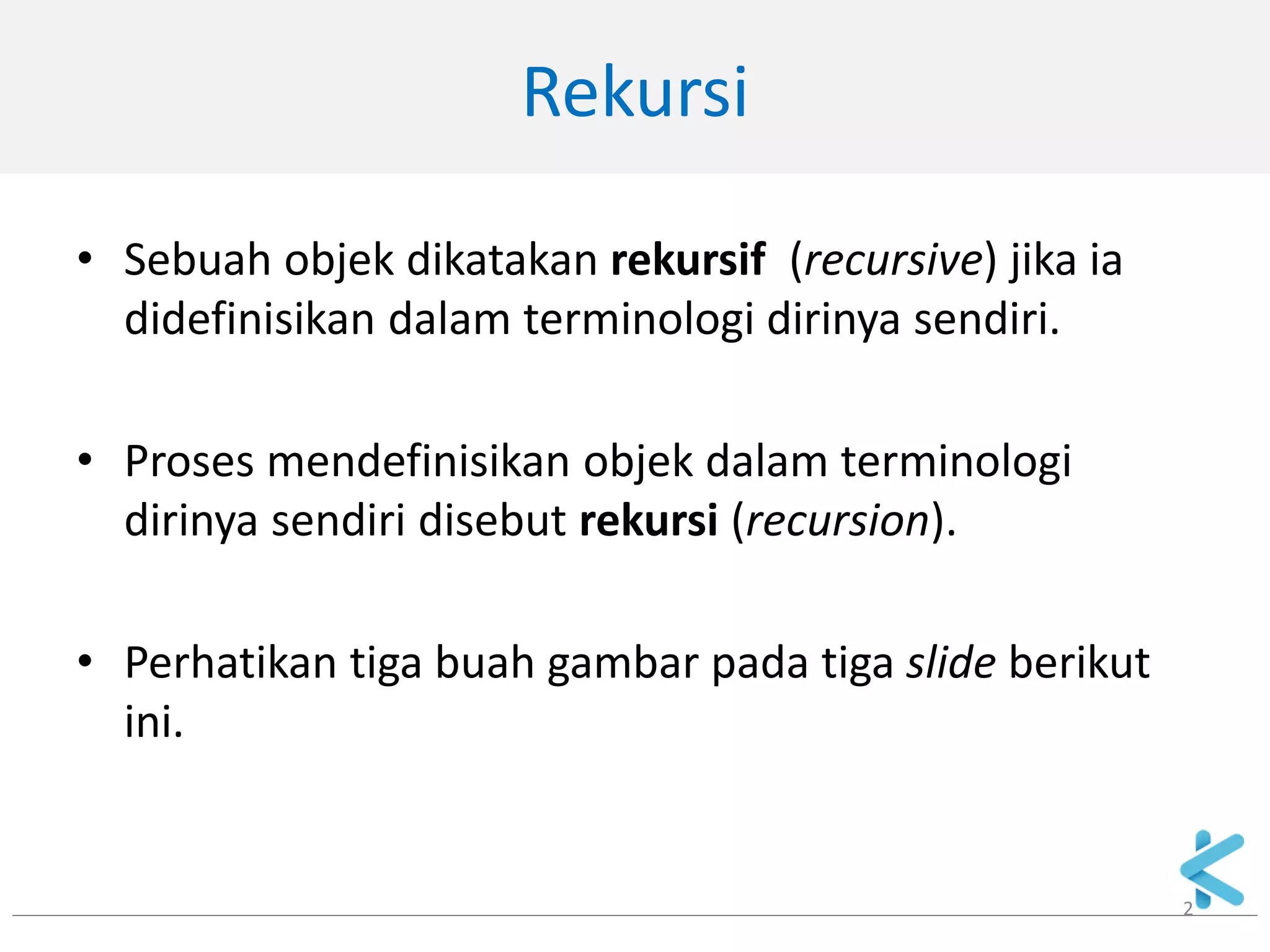 Simbol Rekursif Matematika Diskrit - 05 rekursi dan relasi rekurens - 01 | PDF