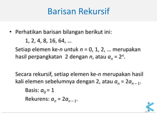 Simbol Rekursif Matematika Diskrit - 05 rekursi dan relasi rekurens - 01 | PDF