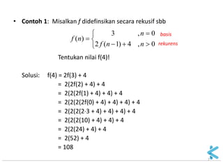 Matematika Diskrit - 05 rekursi dan relasi rekurens - 01 | PDF