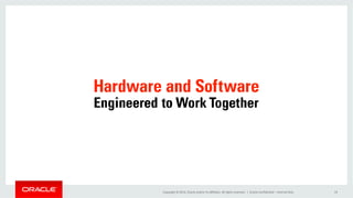 Copyright	
 ©	
 2014,	
 Oracle	
 and/or	
 its	
 aﬃliates.	
 All	
 rights	
 reserved.	
 	
 |	
  Oracle	
 ConﬁdenMal	
 –	
 Internal	
 Only	
  19	
 
 