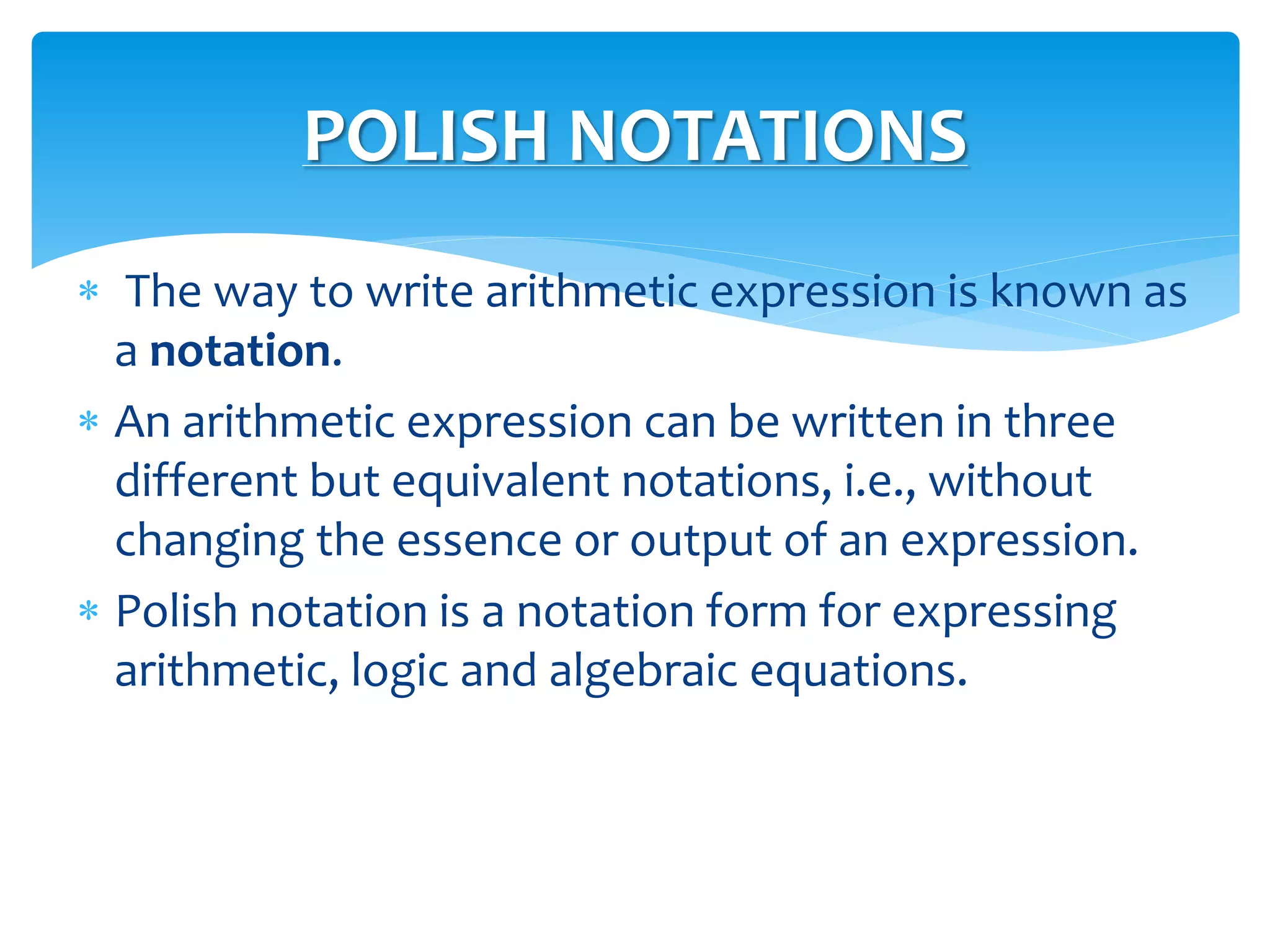 Polish Notation In Data Structure | PPTX | Programming Languages ...