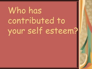 Low esteem causes depression, unhappiness,  insecurity  and low confidence.  Other's desires may take preference over yours.  Inner criticism , that nagging voice of disapproval inside you, causes you to stumble at every challenge and challenges seem impossible Mrs.Najam-un-Nissa 
