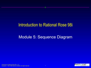 Introduction to Rational Rose 98i Module 5: Sequence Diagram 