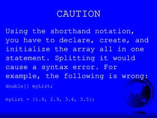 05slide_arrays_creation_searching_sorting.ppt | Free Download