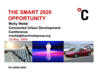 THE SMART 2020
OPPORTUNITY
Molly Webb
Connected Urban Development
Conference
mwebb@theclimategroup.org
22 May, 2009




                              www.theclimategroup.or
 