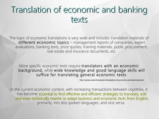 05 Specialized Translation #1 Economic Translation | PPT