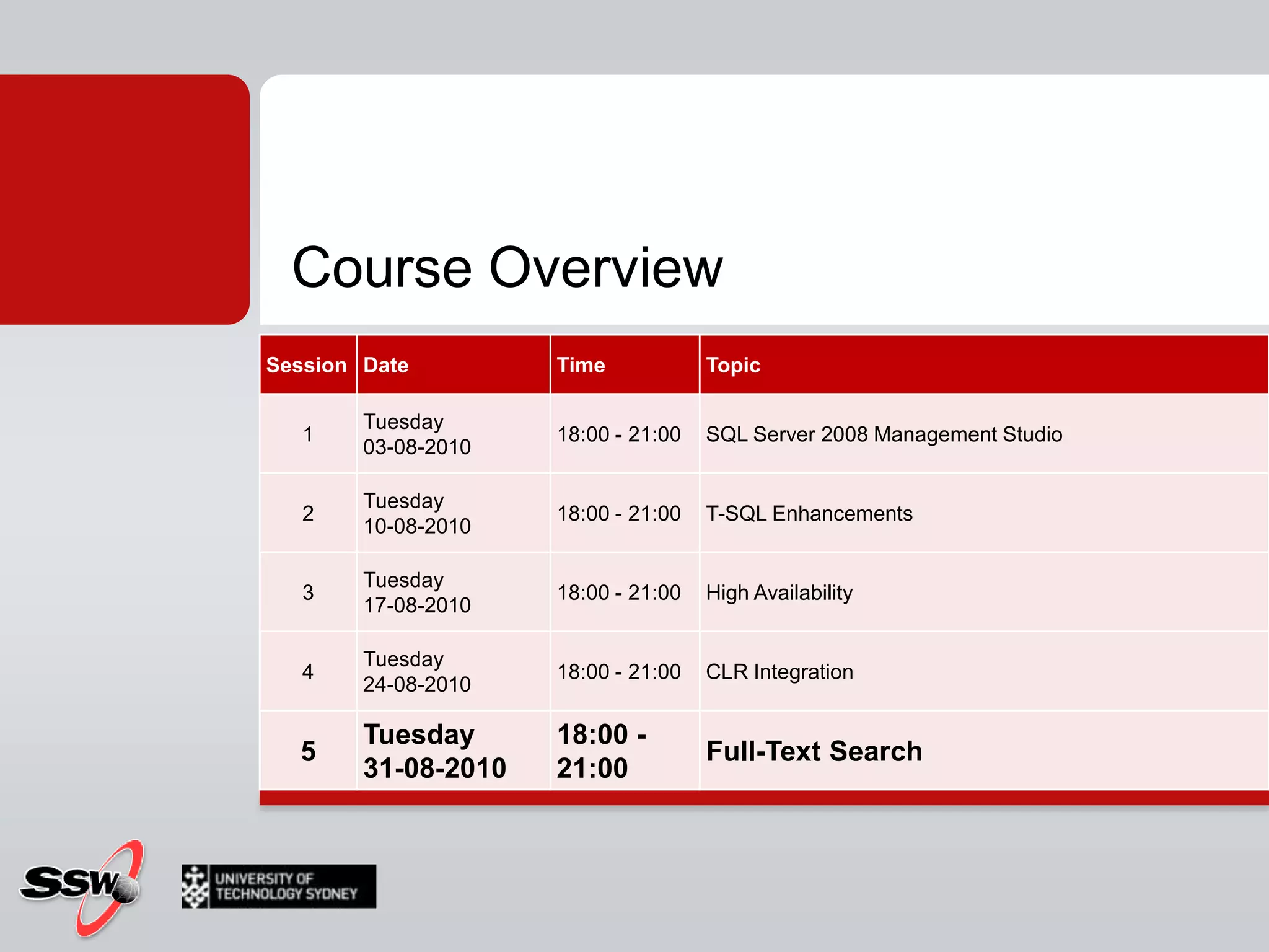Course Overview