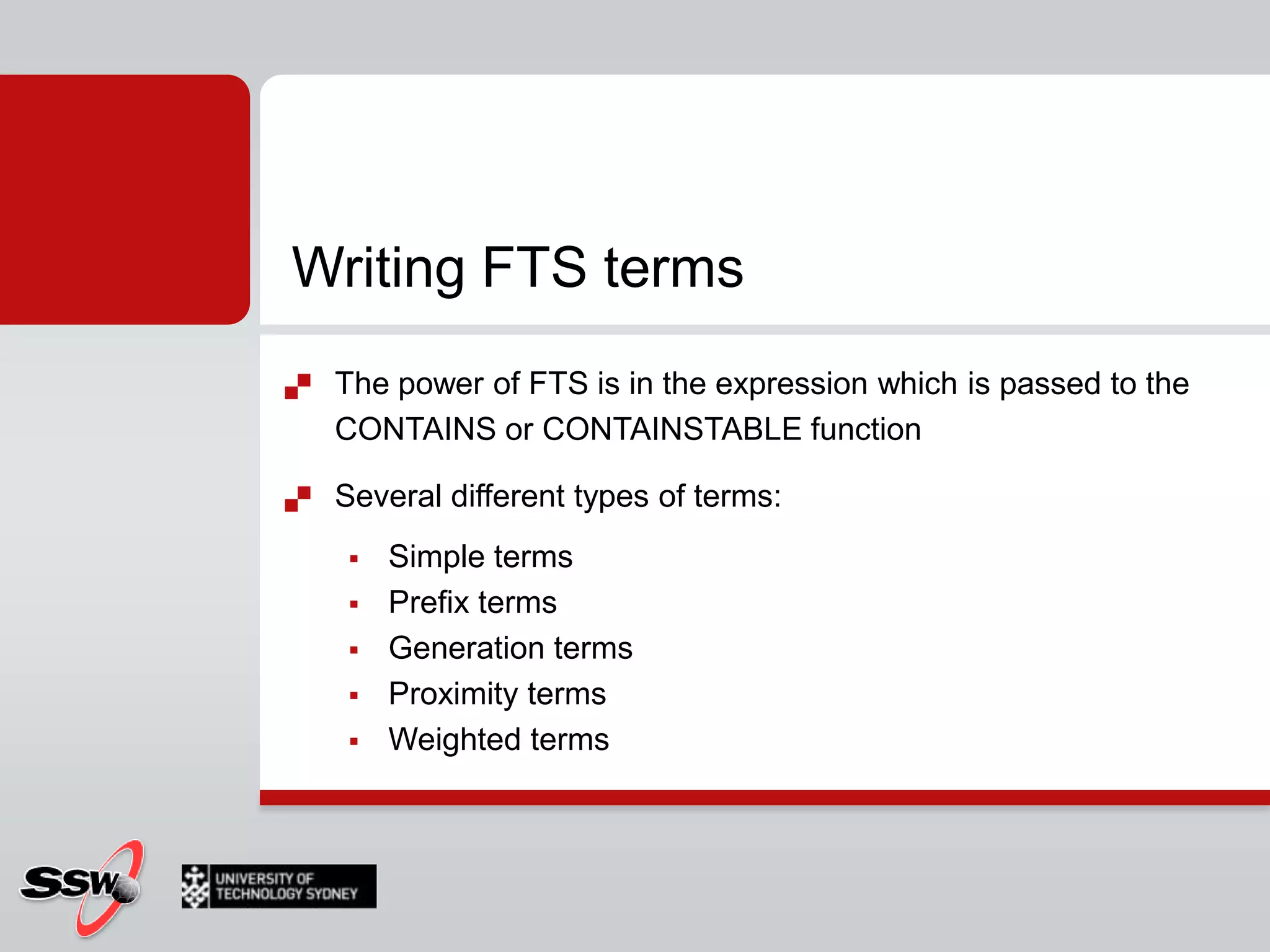 Querying SQL Server Using Full-Text Search