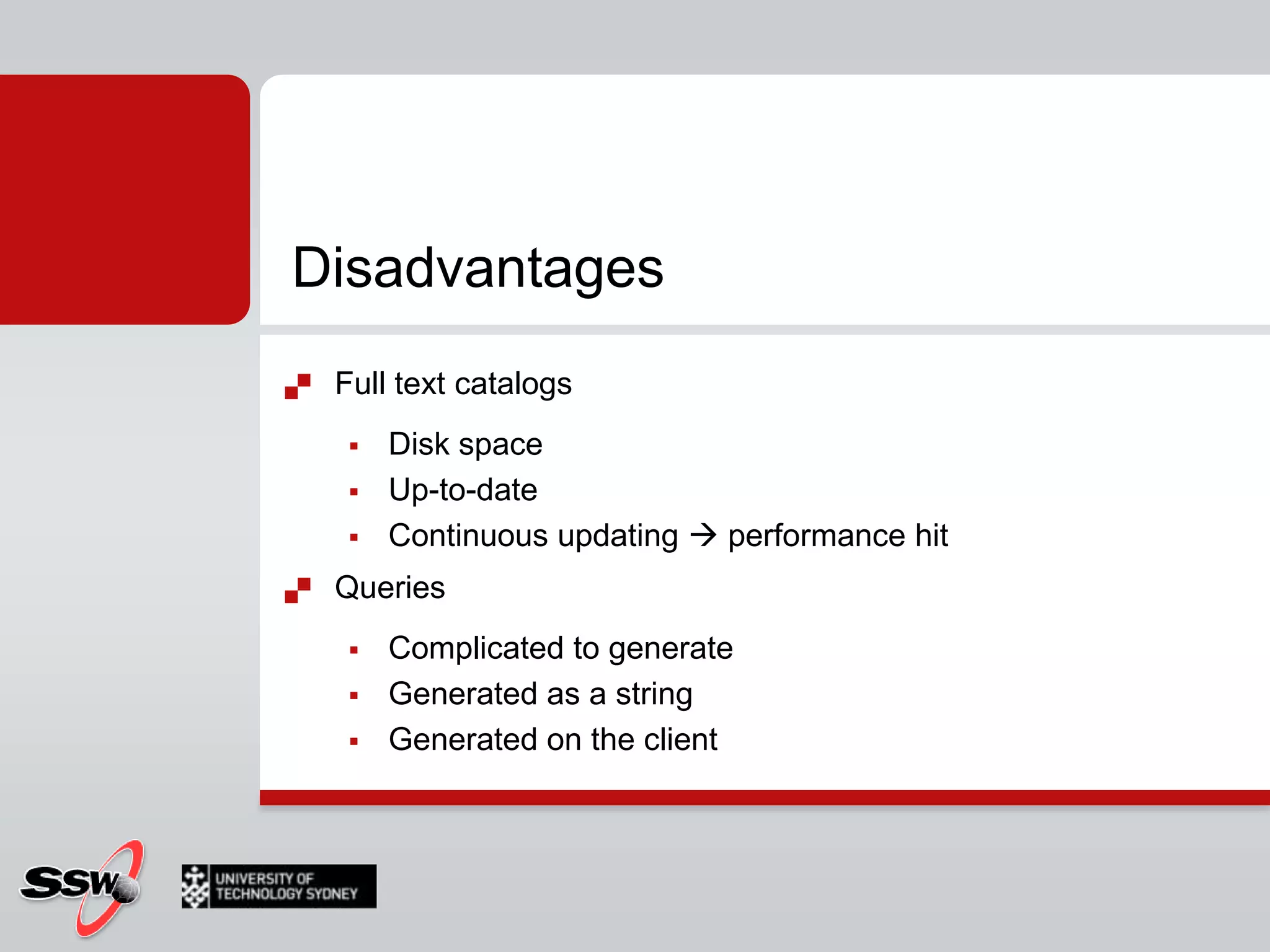 Proximity termsSyntaxCONTAINS(Column, 'local NEAR winery')CONTAINS(Column, ' "local" NEAR "winery" ')Important for rankingBoth words must be in the column, like ANDTerms on either side of NEAR must be either simple or proximity terms