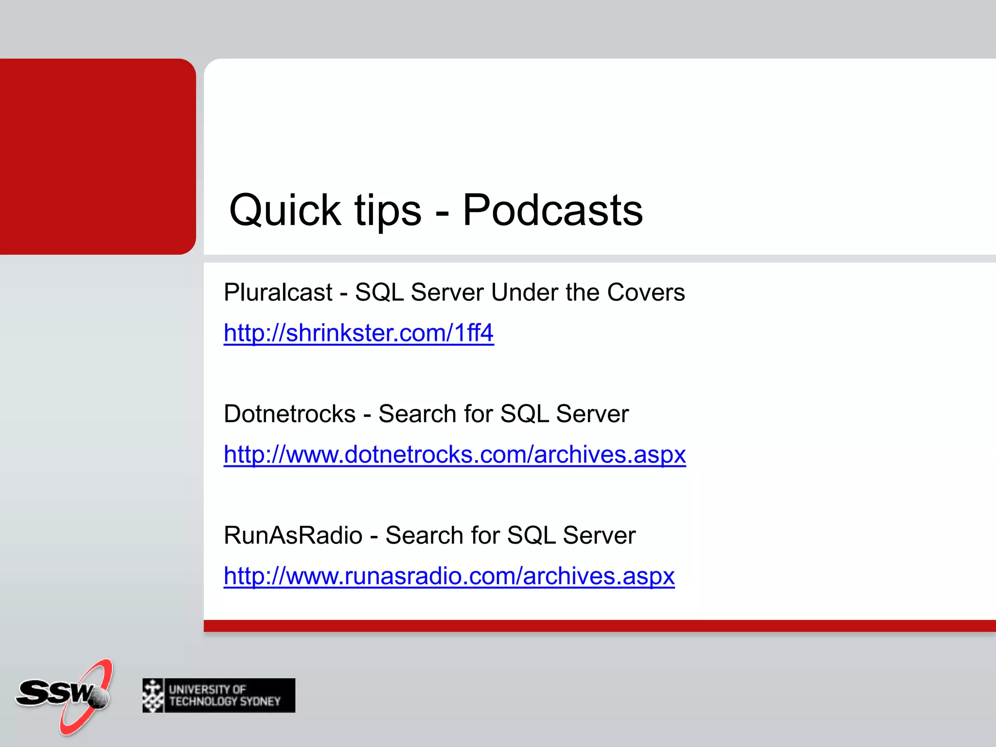 DisadvantagesFull text catalogs Disk space Up-to-dateContinuous updating  performance hitQueries Complicated to generate Generated as a stringGenerated on the client
