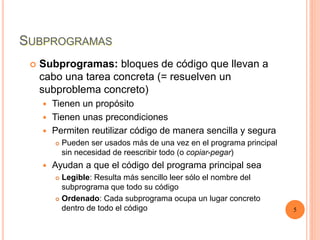 Programación Modular - Subprogramas o funciones | PDF