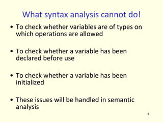 05SyntaxAnalysis in compiler design notespdf | PPT