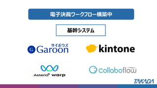 電子決裁ワークフロー構築中
基幹システム
 
