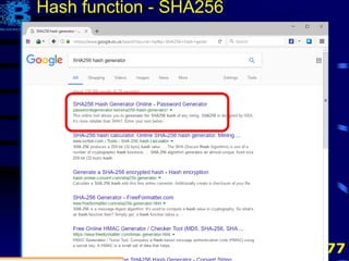 77
Hash function - SHA256
 