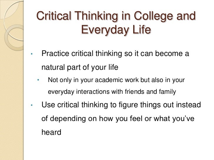 critical thinking in everyday life essay