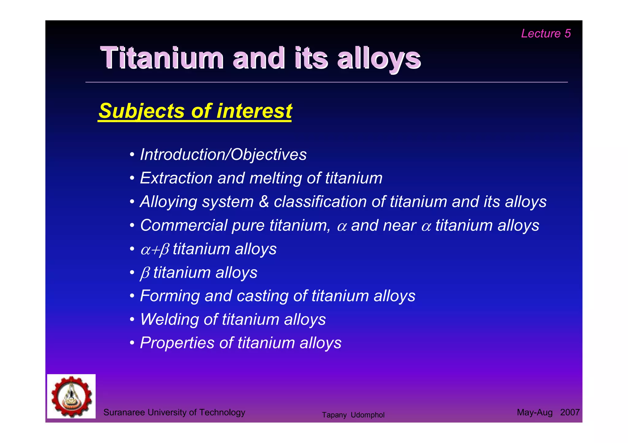 titanium and titanium alloys PPT