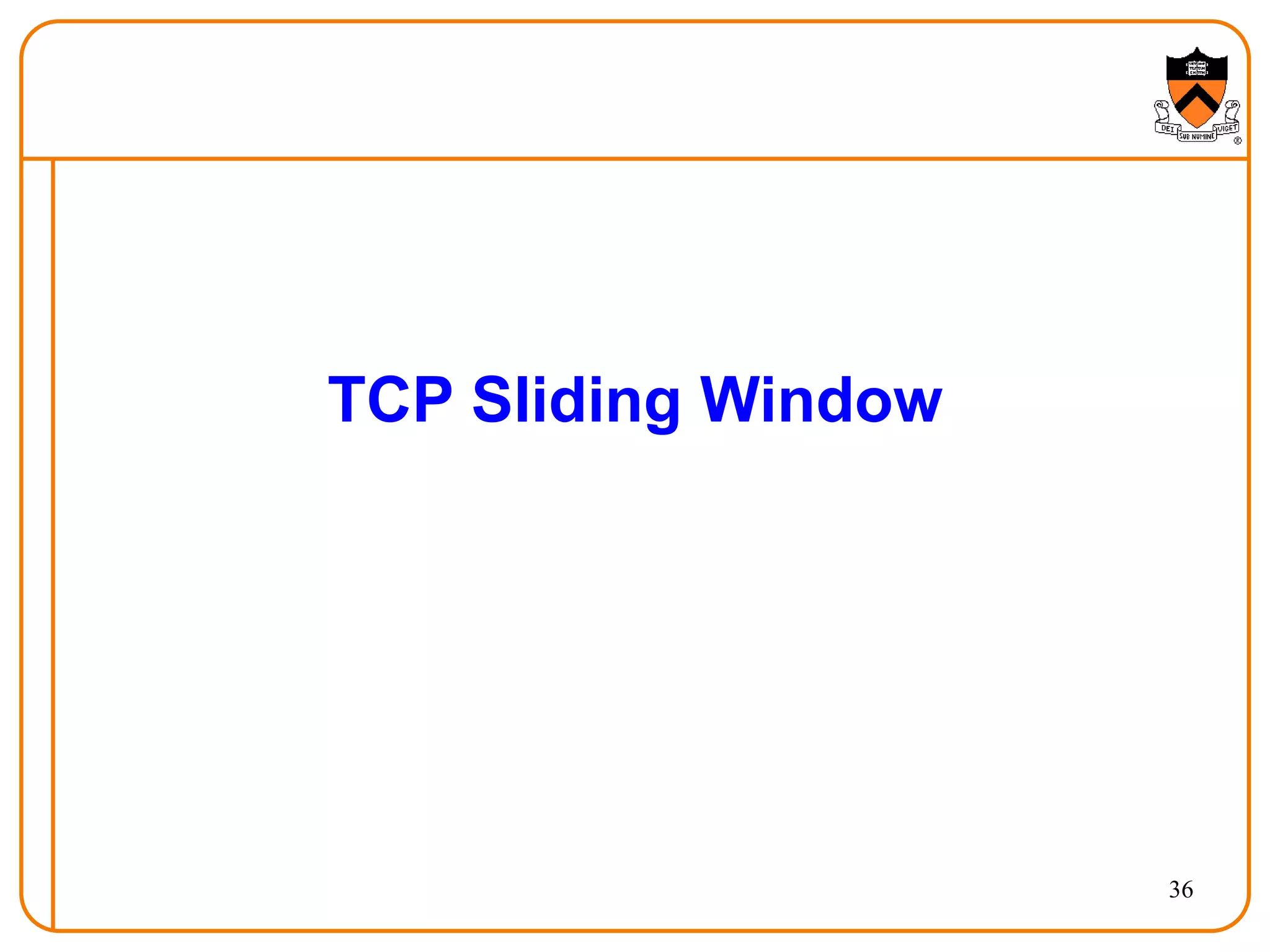 36
TCP Sliding Window
 