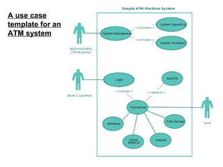 A use case
template for an
ATM system
 