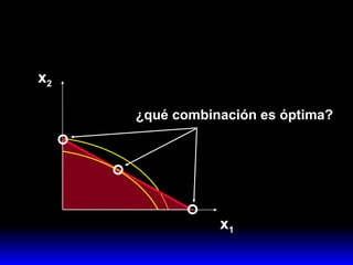 x 1 x 2 ¿qué combinación es óptima? 
