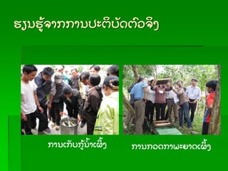 ຮຽນຮ້ ຈາກການປະຕບັ ດຕວຈງ
ການເກັ ບກ້ ນ້ າເຜ້ ງ ການກວດກາພະຍາດເຜ້ ງ
 