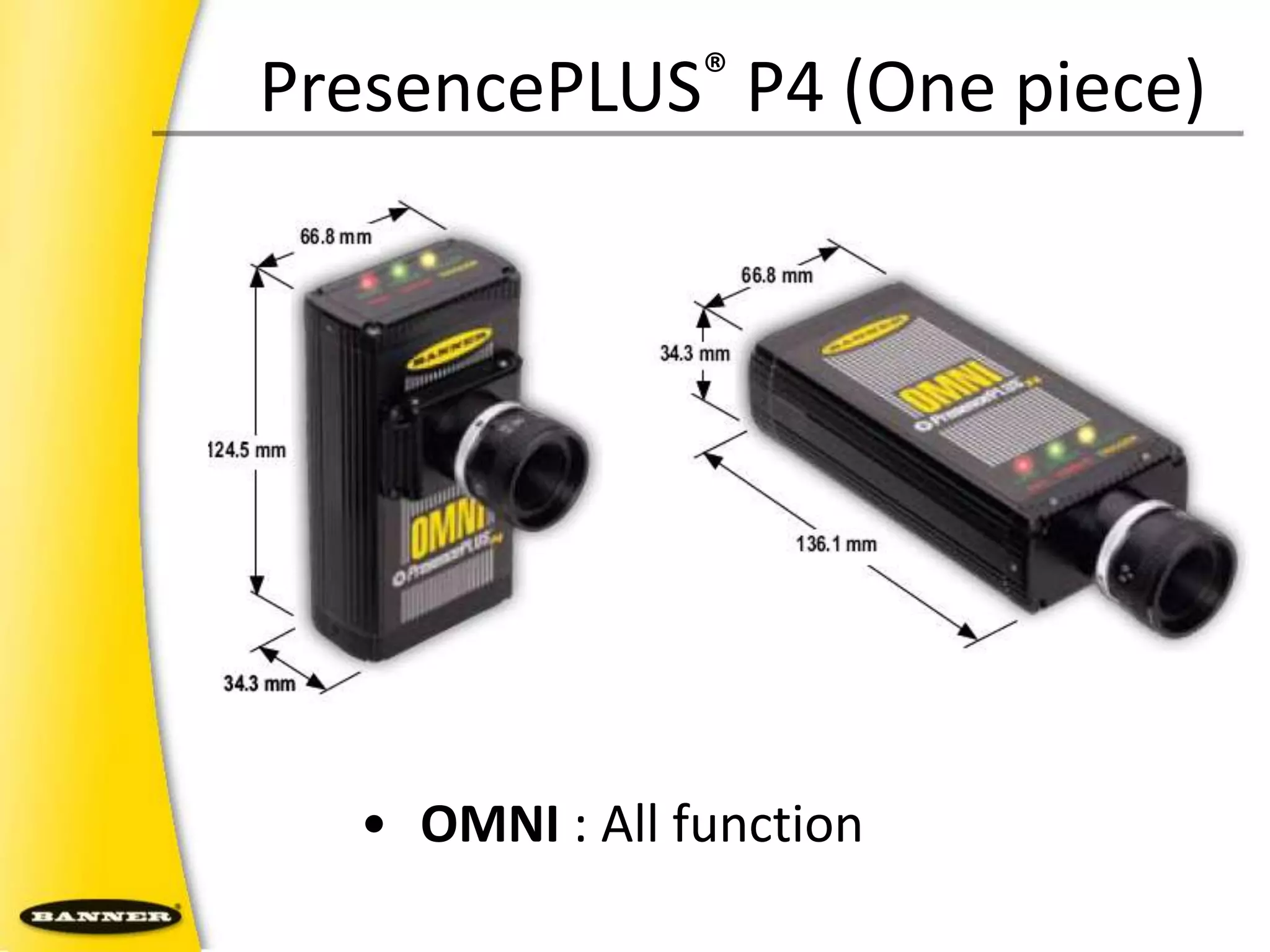 3-pin pico for Banner ring light volt, controlBNC Ethernet12-pin I/O, Power, RS-232 cablePresencePLUS P4 Connectors 