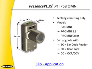 P4 AREA 1.3P4 AREAP4 Edge 1.3P4 EDGEP4 GEO 1.3P4 GEOP4 OMIN 1.3P4 OMNIPro 1.3ProPresencePLUS®Vision ToolsGEO CountGEO FindPattern FindPattern CountLocateEdgeObjectBLOBAverage Gray
