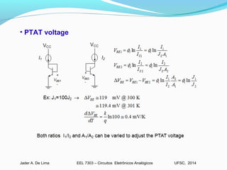 EEL 7303 – Circuitos Eletrônicos AnalógicosJader A. De Lima UFSC, 2014
• PTAT voltage
 