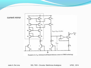 EEL 7303 – Circuitos Eletrônicos AnalógicosJader A. De Lima UFSC, 2014
current mirror
 