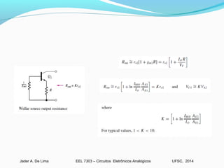EEL 7303 – Circuitos Eletrônicos AnalógicosJader A. De Lima UFSC, 2014
 