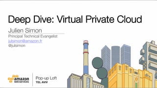 Deep Dive: Virtual Private Cloud
Julien Simon"
Principal Technical Evangelist
julsimon@amazon.fr
@julsimon
 