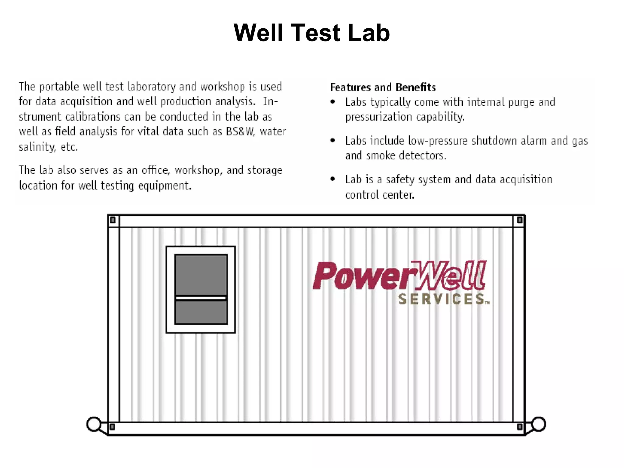 Well Test Lab
 