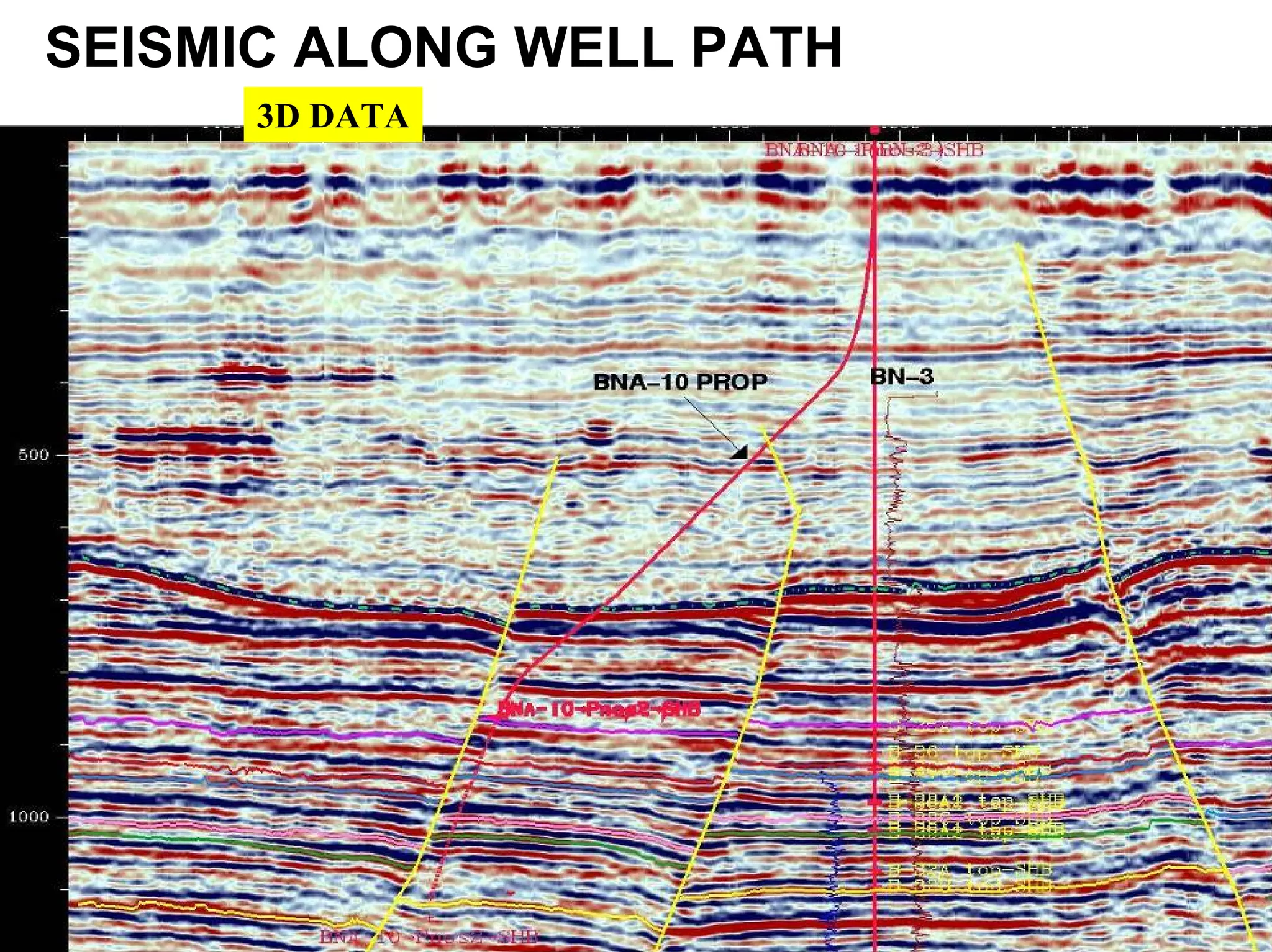 SEISMIC ALONG WELL PATH
3D DATA
 