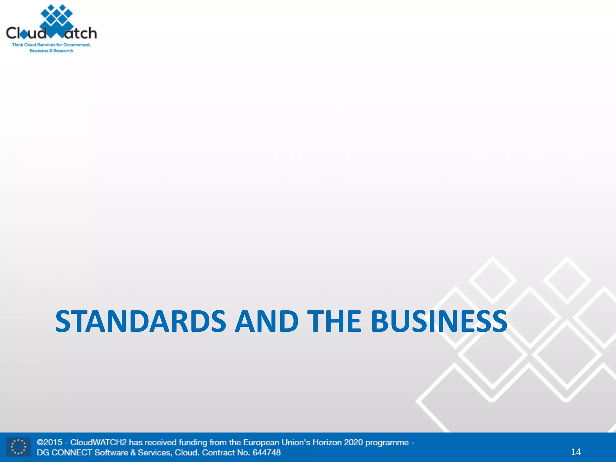 STANDARDS AND	THE	BUSINESS
14
 