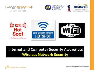 Copyright © 2014 CyberSecurity Malaysia
Internet and Computer Security Awareness
Wireless Network Security
 