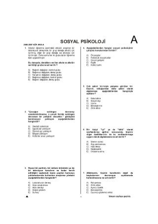 2006-2007 -Sosyal Psikoloji - Vize Soruları