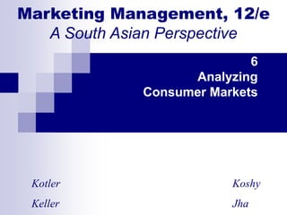 Marketing Management, 12/e
A South Asian Perspective
6
Analyzing
Consumer Markets
Kotler Koshy
Keller Jha
 