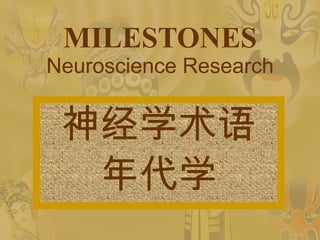 MILESTONES   Neuroscience Research 神经学术语 年代学 