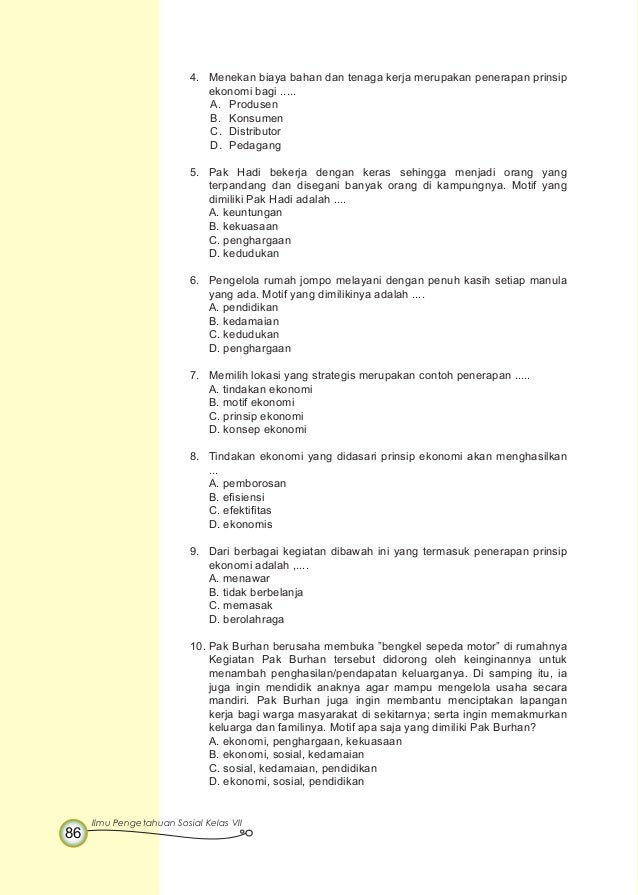 Berikut Ini Yang Merupakan Contoh Dari Prinsip Ekonomi Adalah