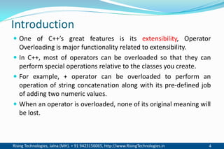 PPT - Introduction to C++ Operator Overloading PowerPoint Presentation -  ID:1810885